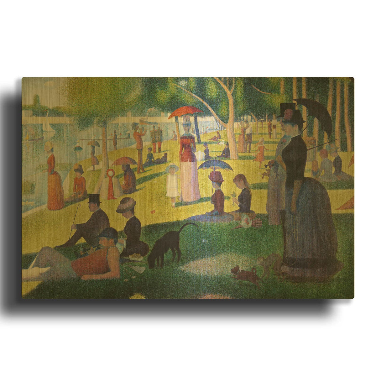 'A Sunday on La Grande Jatte' By Georges Seurat Gold Metal Wall Art