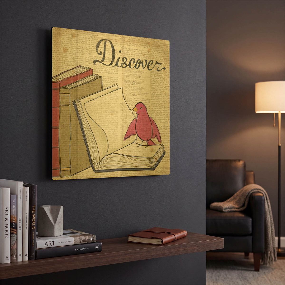 'Bird Inspiration Discover' By Elyse DeNeige Gold Metal Wall Art