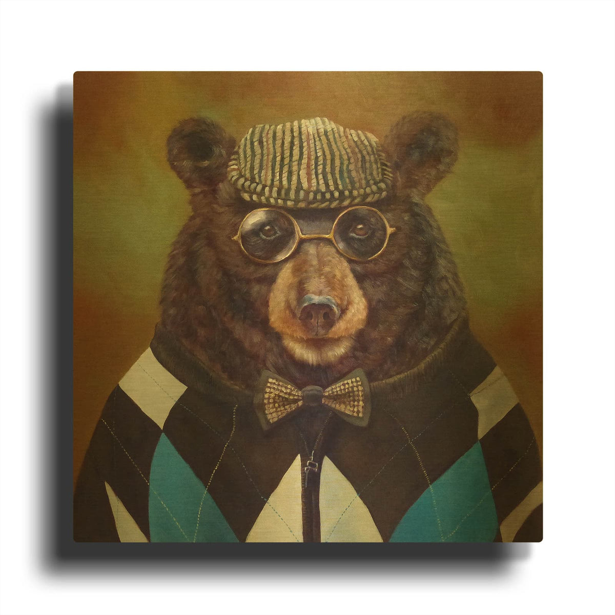 'Papa Bear' By Lucia Heffernan Gold Metal Wall Art