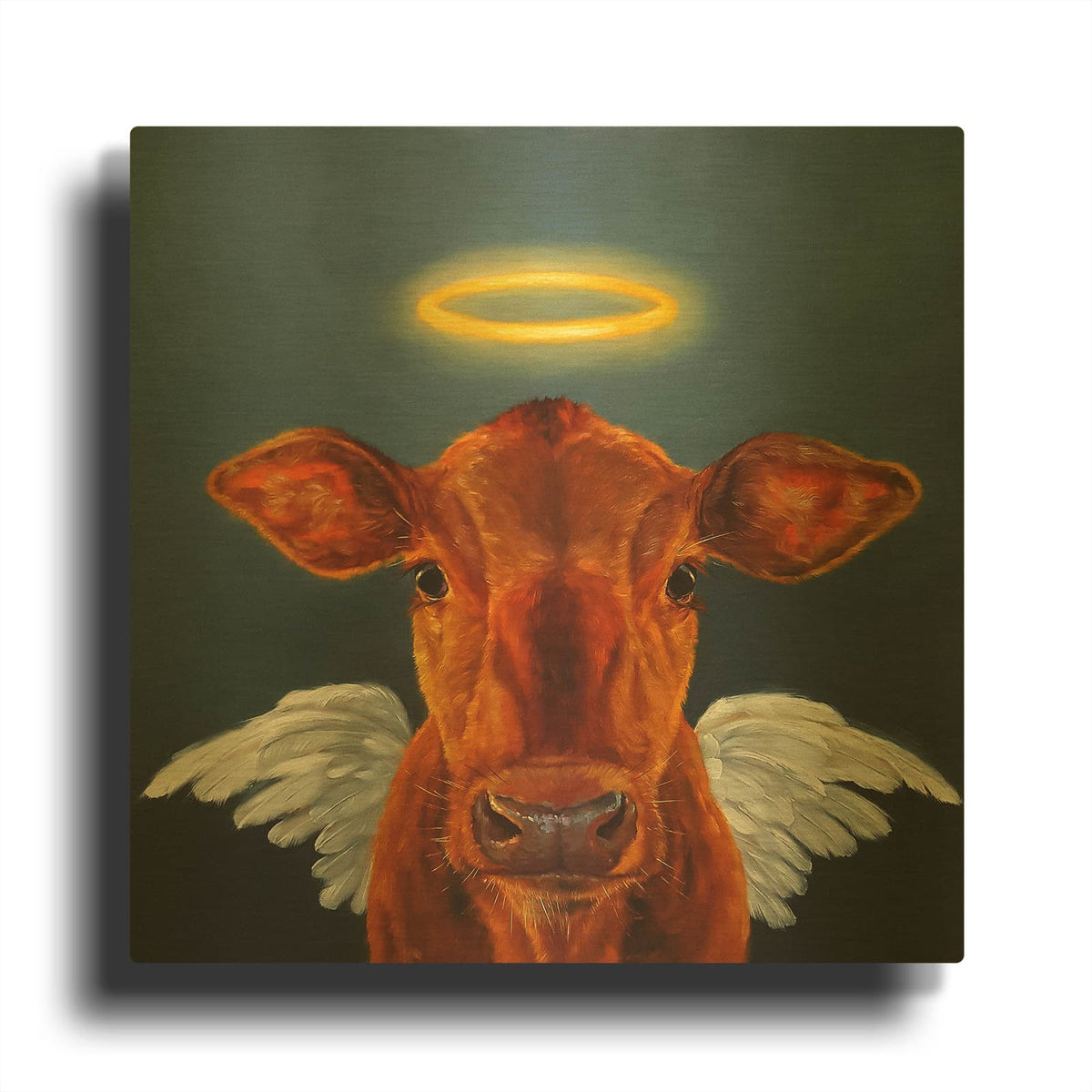 'Holy Cow' By Lucia Heffernan Gold Metal Wall Art