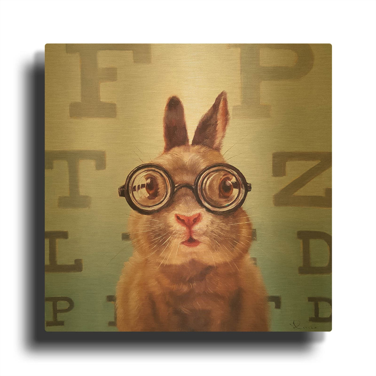 'Four Eyes' By Lucia Heffernan Gold Metal Wall Art