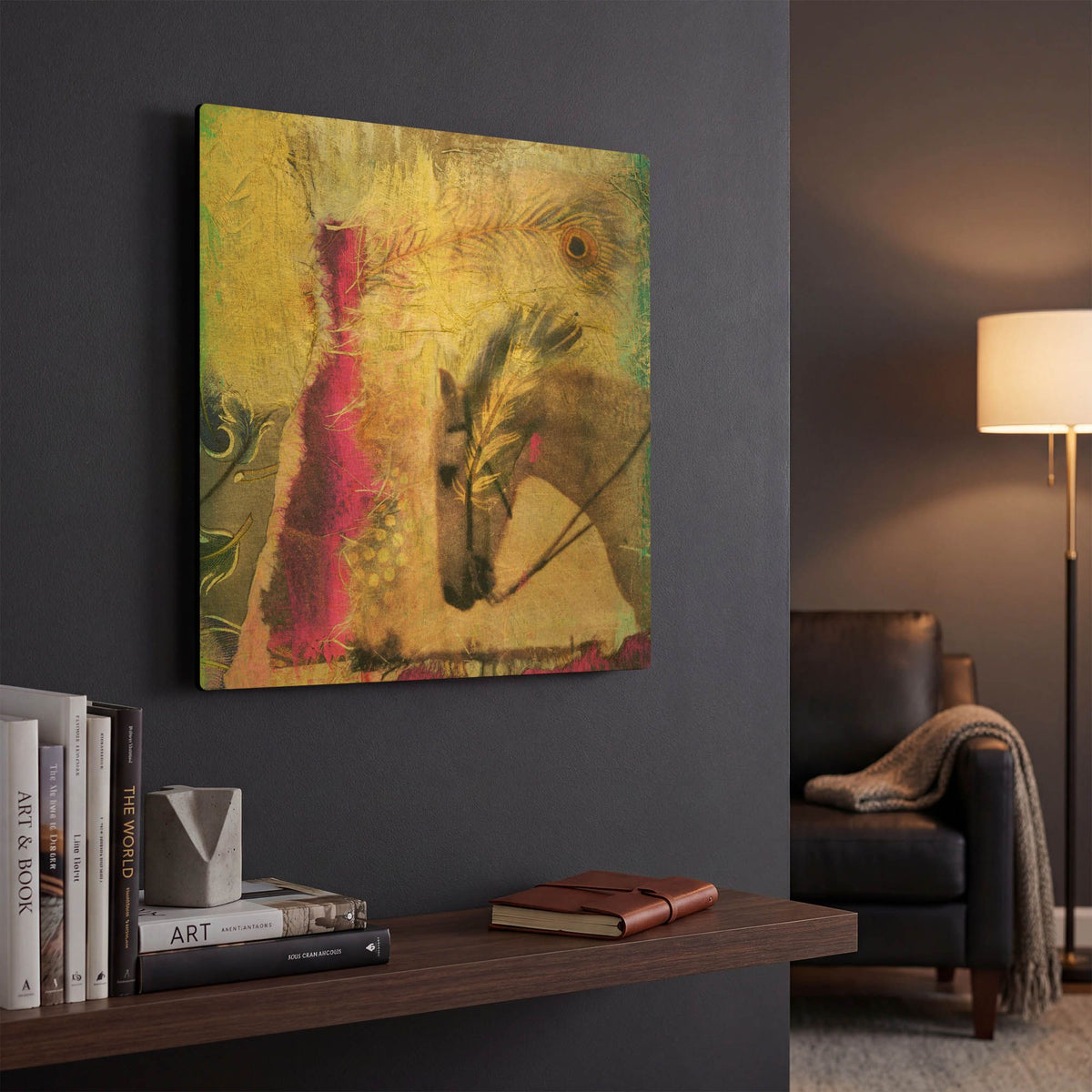 'White Horse' By Elena Ray Gold Metal Wall Art