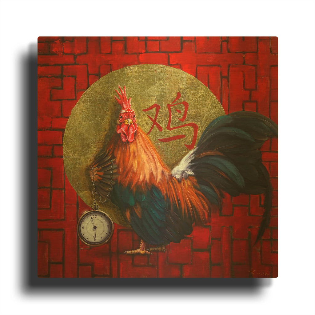 'Keeper of Time' By Lucia Heffernan Gold Metal Wall Art