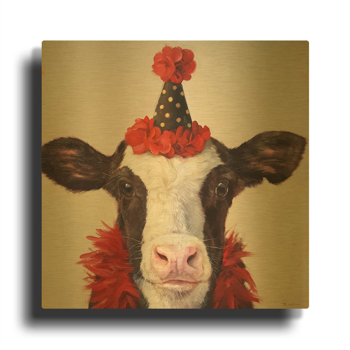 'Shindig' By Lucia Heffernan Gold Metal Wall Art