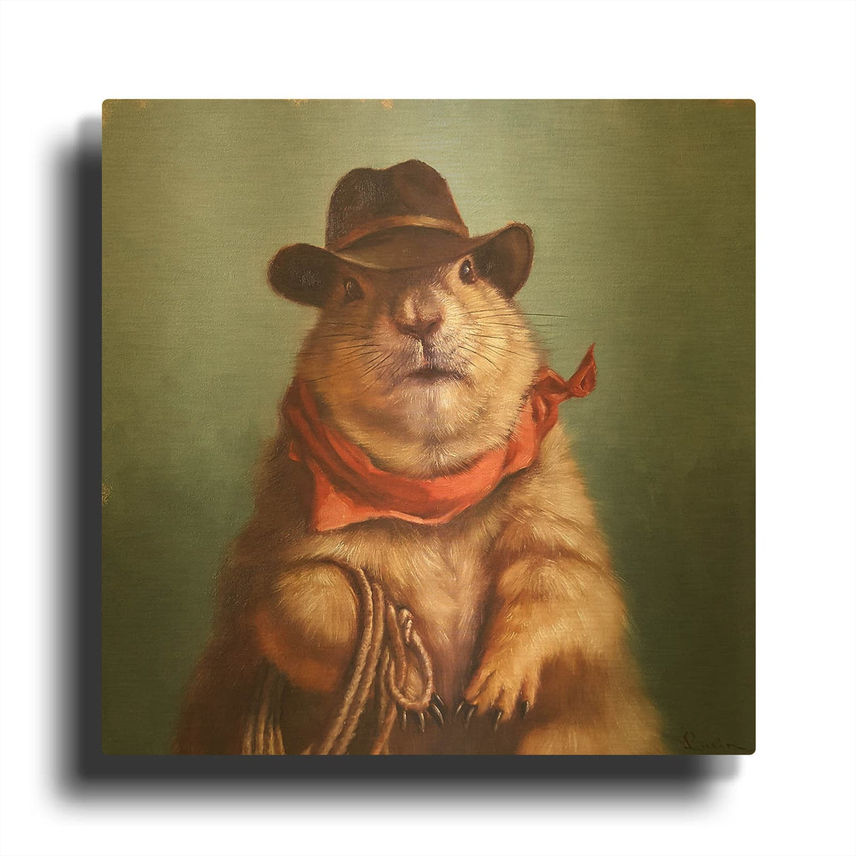 'Underground Cowboy' By Lucia Heffernan Gold Metal Wall Art