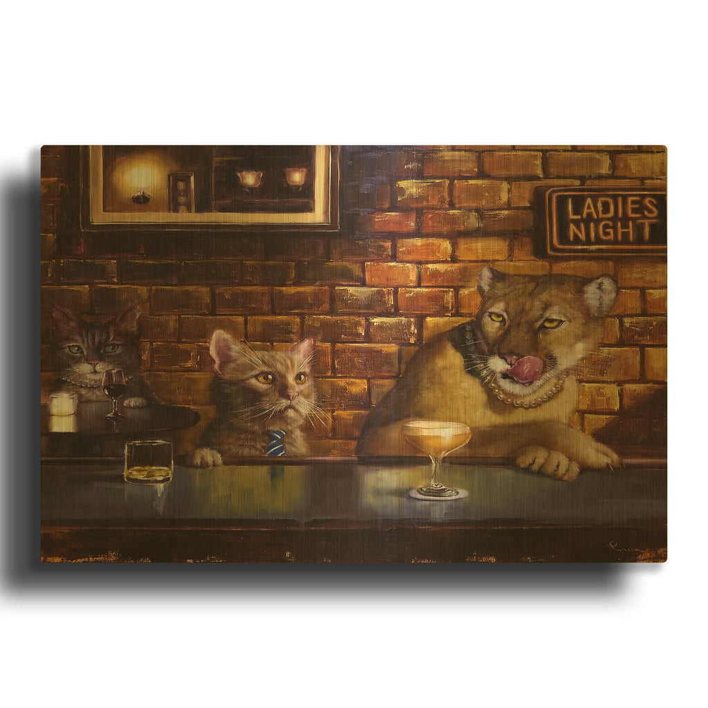 'On the Prowl' By Lucia Heffernan Gold Metal Wall Art