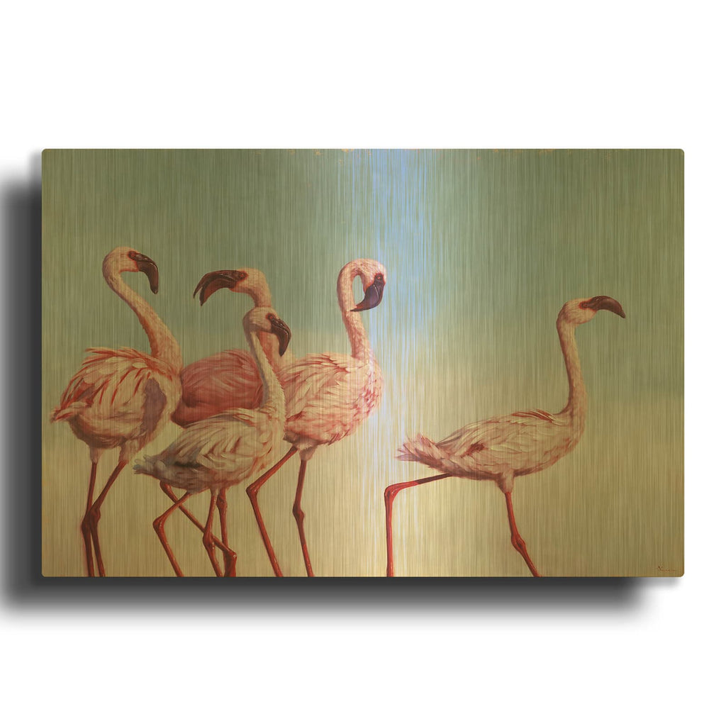 'Pink Ladies' By Lucia Heffernan Gold Metal Wall Art