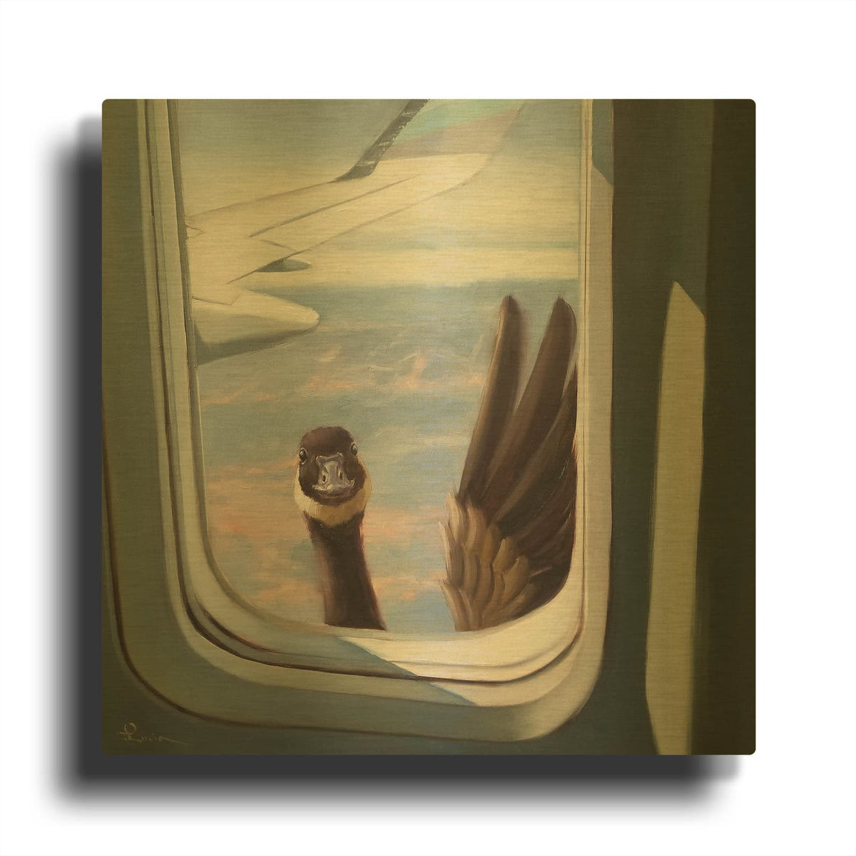 'Friendly Skies' By Lucia Heffernan Gold Metal Wall Art
