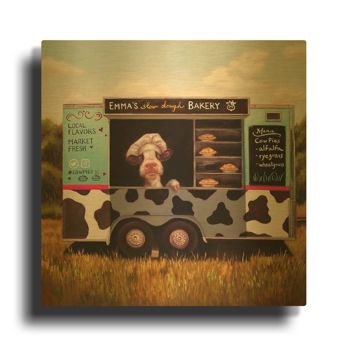 'Cowpies' By Lucia Heffernan Gold Metal Wall Art