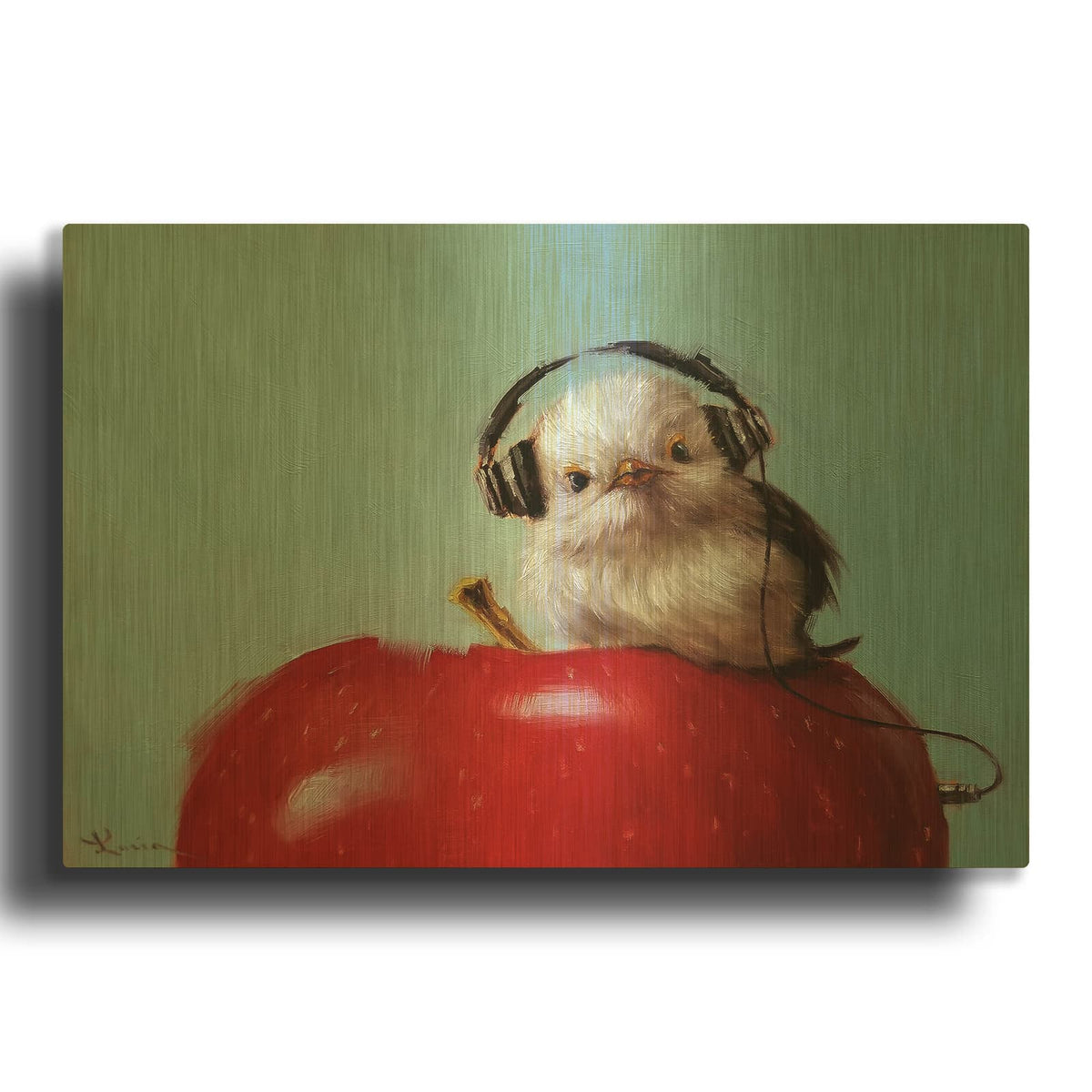 'Apple Music' By Lucia Heffernan Gold Metal Wall Art