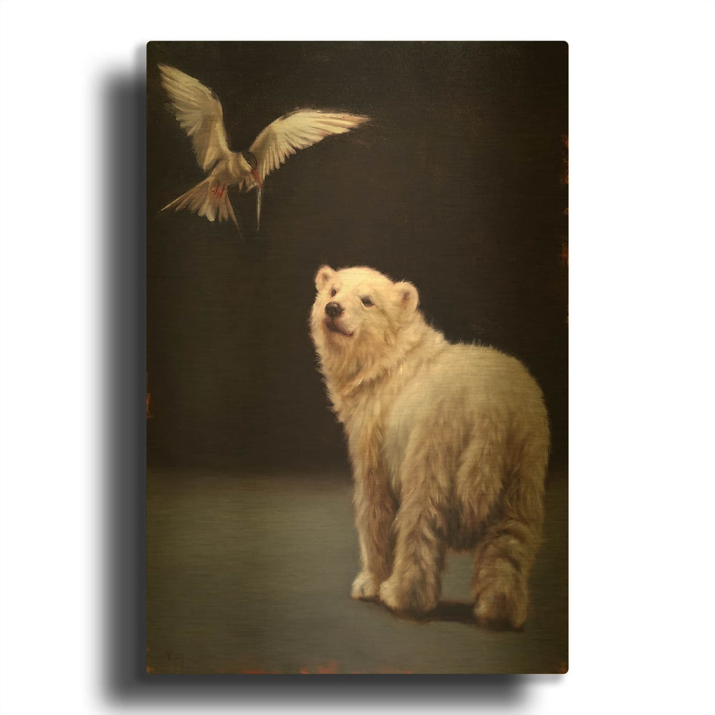 'Making Friends' By Lucia Heffernan Gold Metal Wall Art