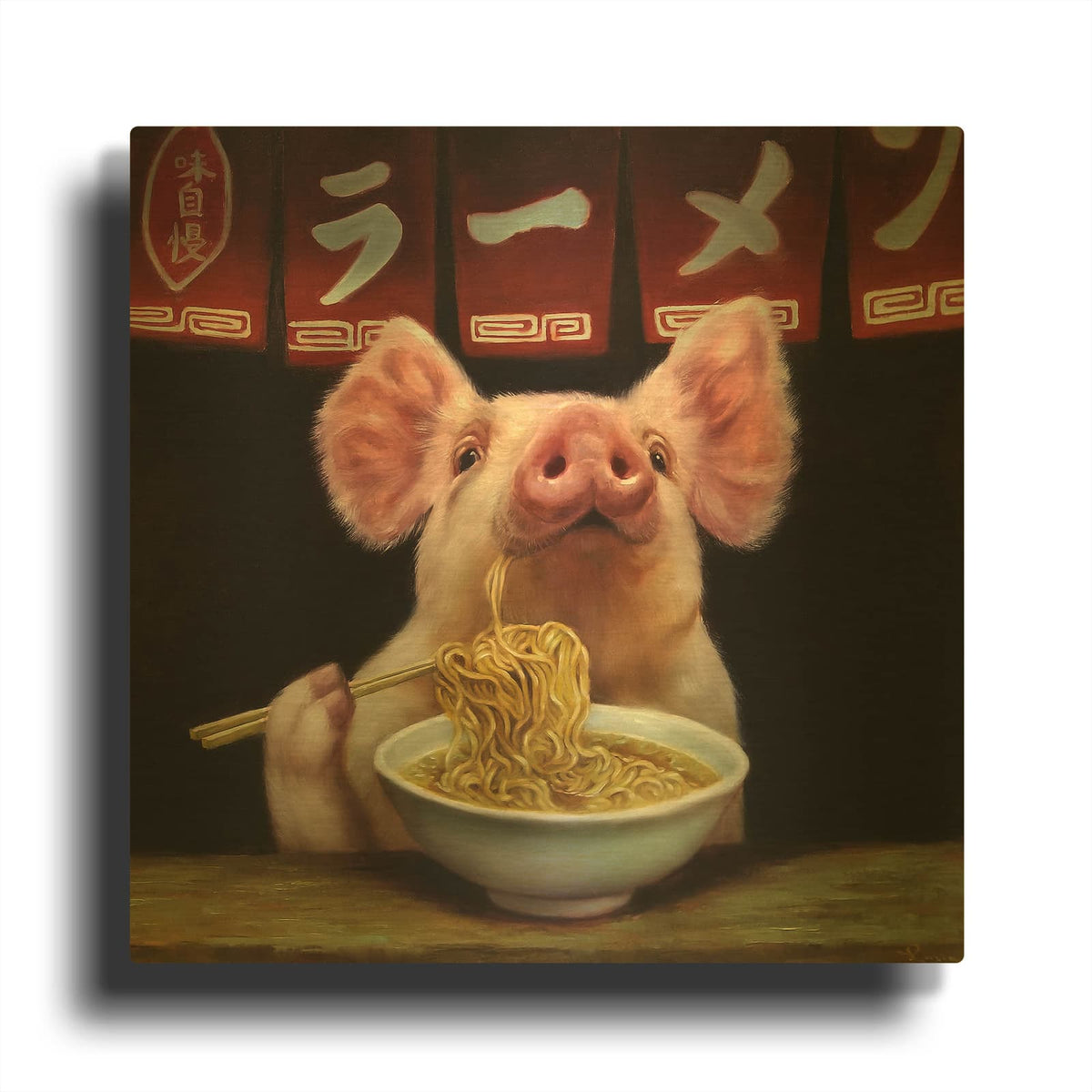 'Oodles of Noodles' By Lucia Heffernan Gold Metal Wall Art
