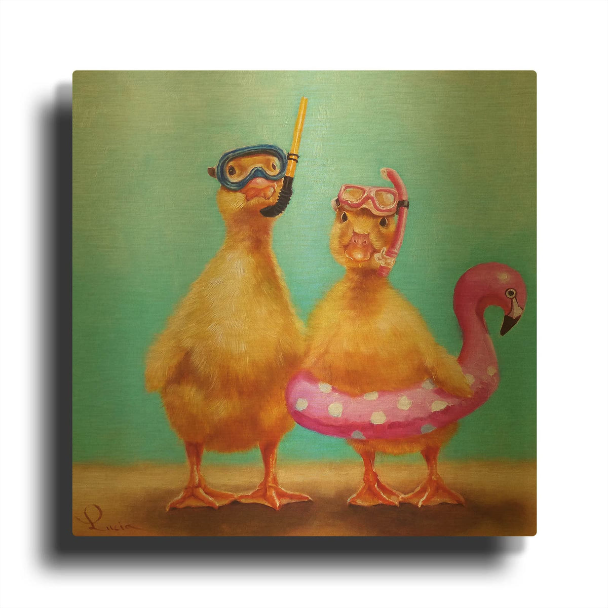 'Pool Party' By Lucia Heffernan Gold Metal Wall Art