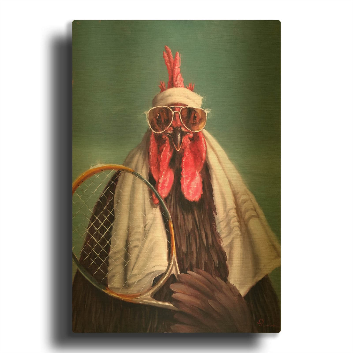 'The Tennis Pro' By Lucia Heffernan Gold Metal Wall Art