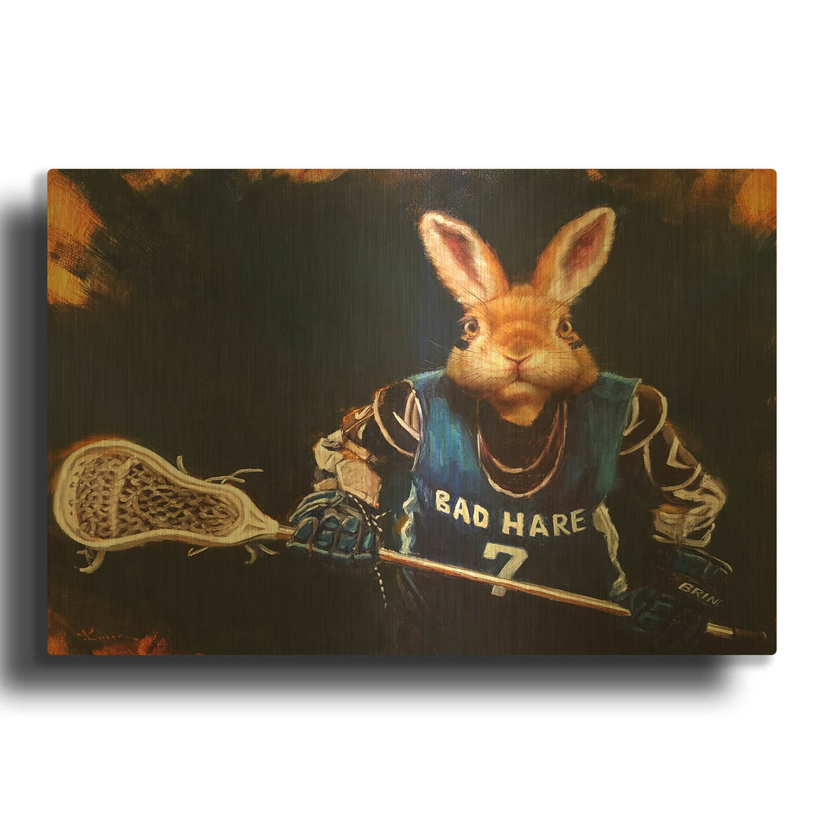 'Game Face No. 2' By Lucia Heffernan Gold Metal Wall Art