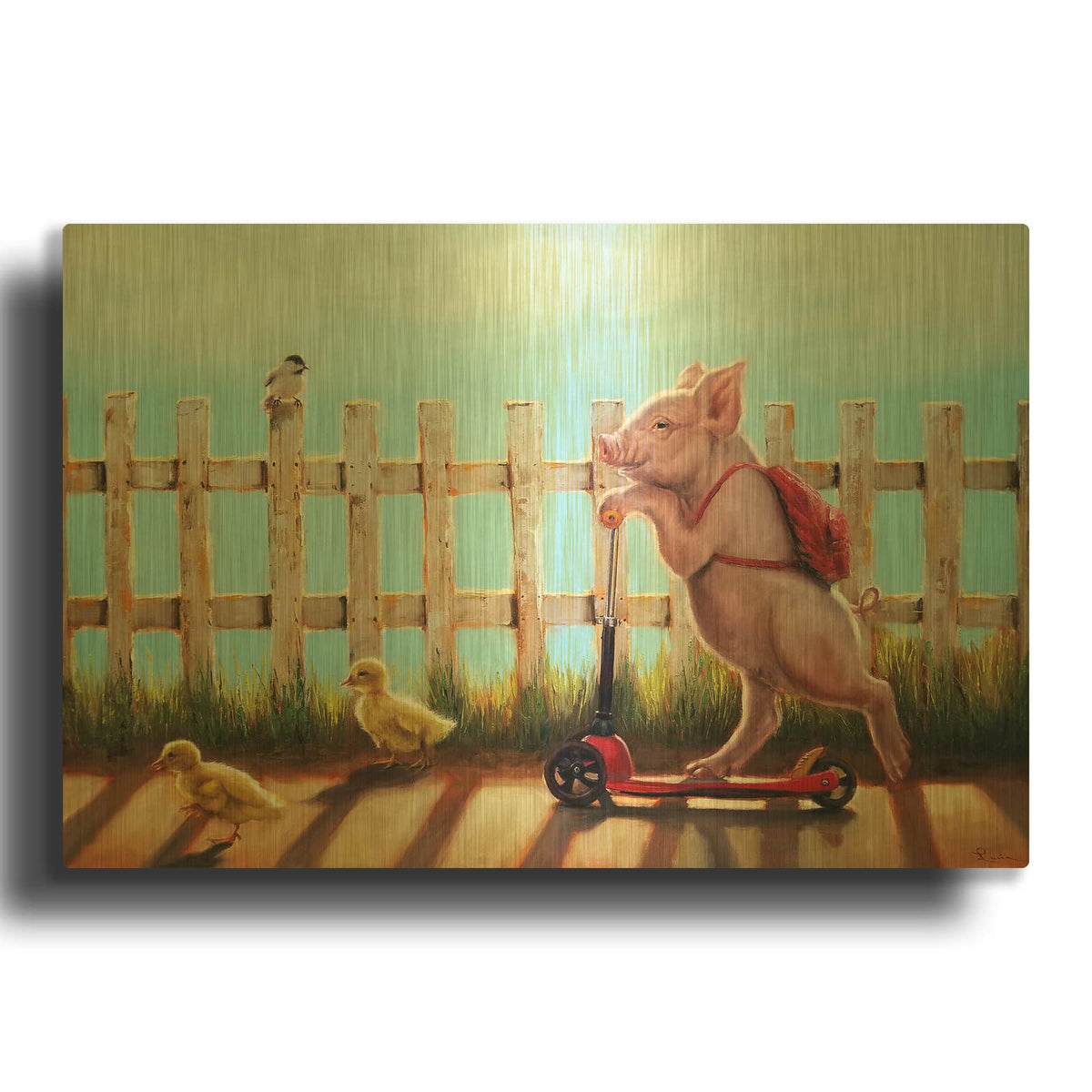 'Summer Stroll' By Lucia Heffernan Gold Metal Wall Art