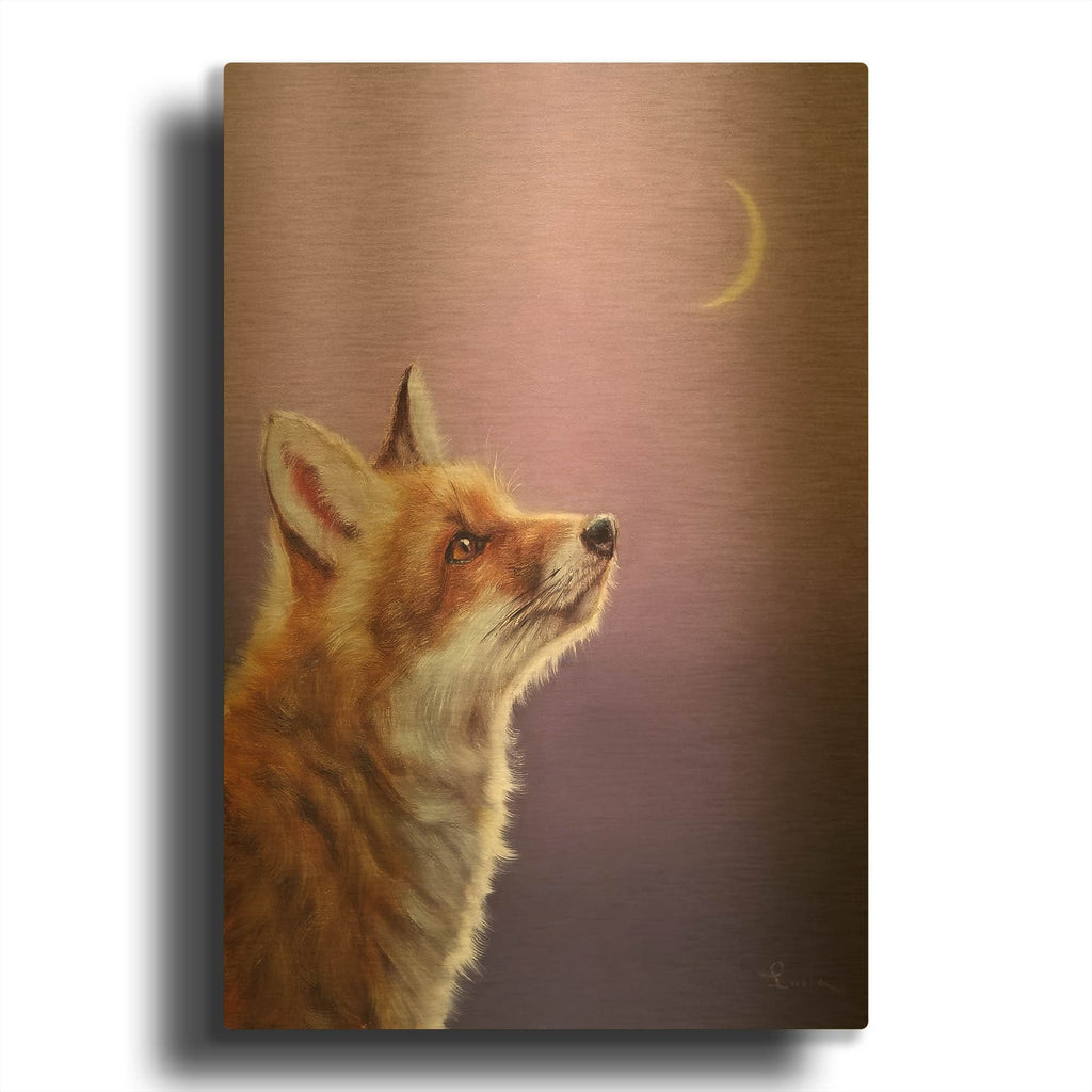 'Talking To The Moon' By Lucia Heffernan Gold Metal Wall Art