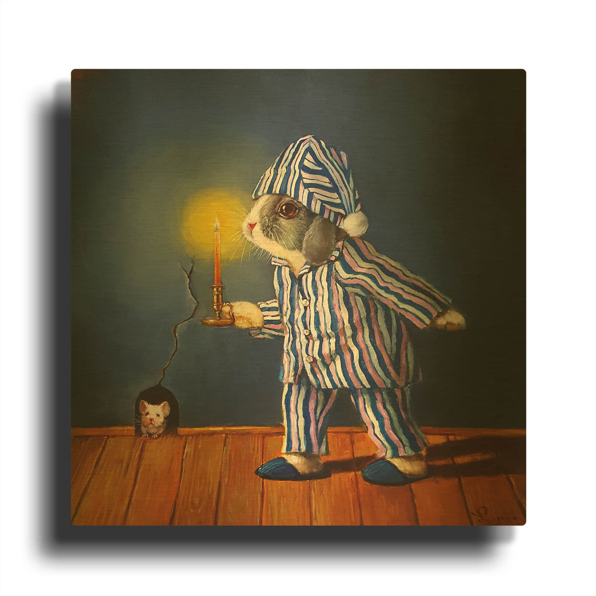 'The Night Before Xmas' By Lucia Heffernan Gold Metal Wall Art
