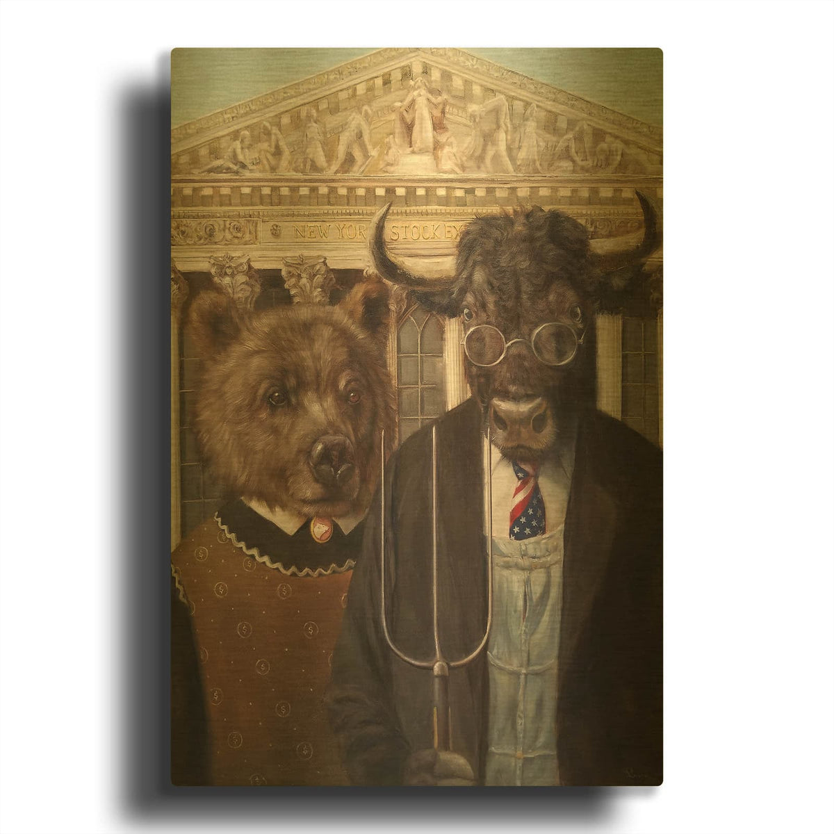 'Wallstreet Gothic 2' By Lucia Heffernan Gold Metal Wall Art