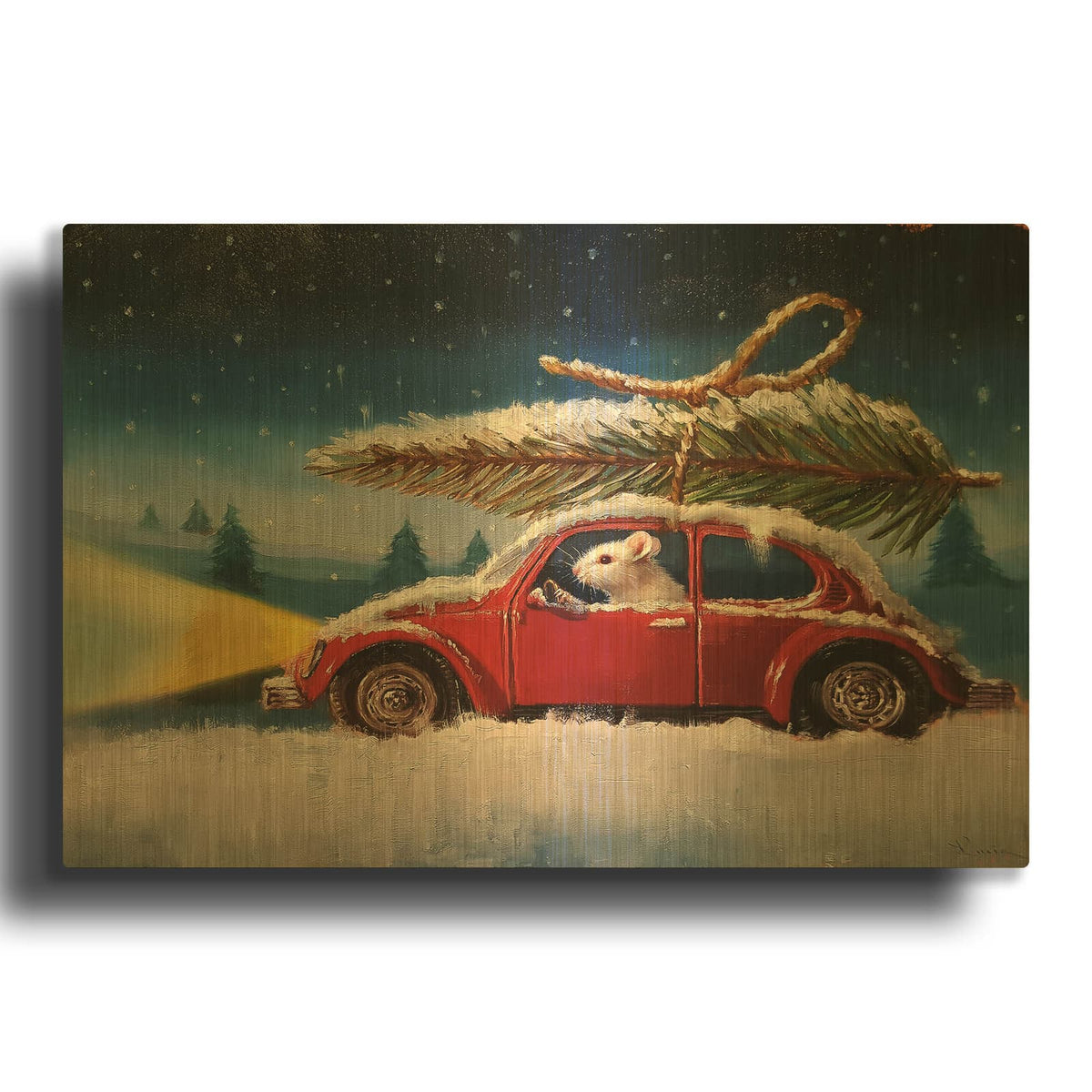 'Tis The Season' By Lucia Heffernan Gold Metal Wall Art