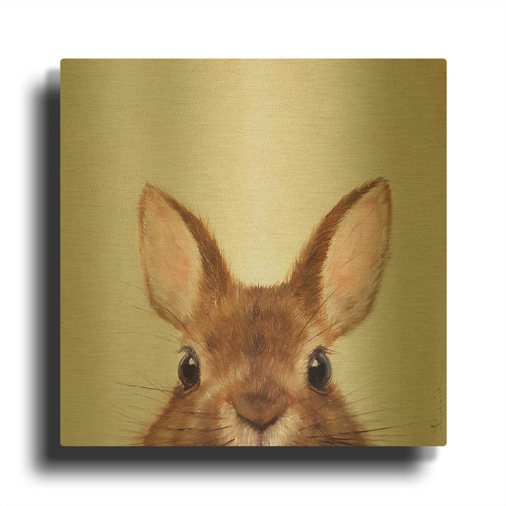 'Peek a Boo' By Lucia Heffernan Gold Metal Wall Art
