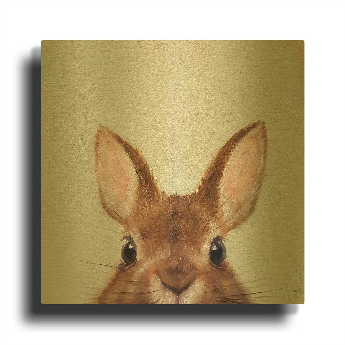 'Peek a Boo' By Lucia Heffernan Gold Metal Wall Art
