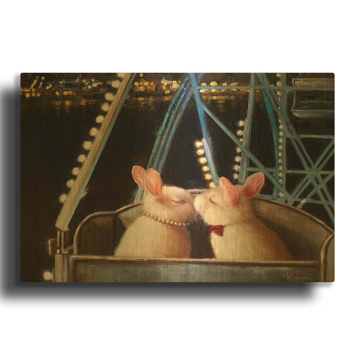 'First Kiss' By Lucia Heffernan Gold Metal Wall Art