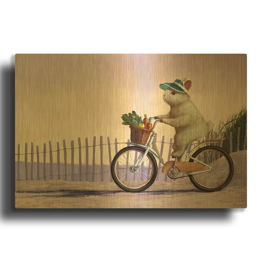 'Beach Bunny' By Lucia Heffernan Gold Metal Wall Art