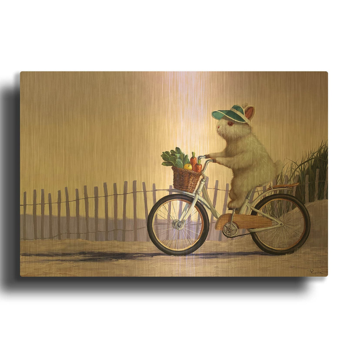 'Beach Bunny' By Lucia Heffernan Gold Metal Wall Art