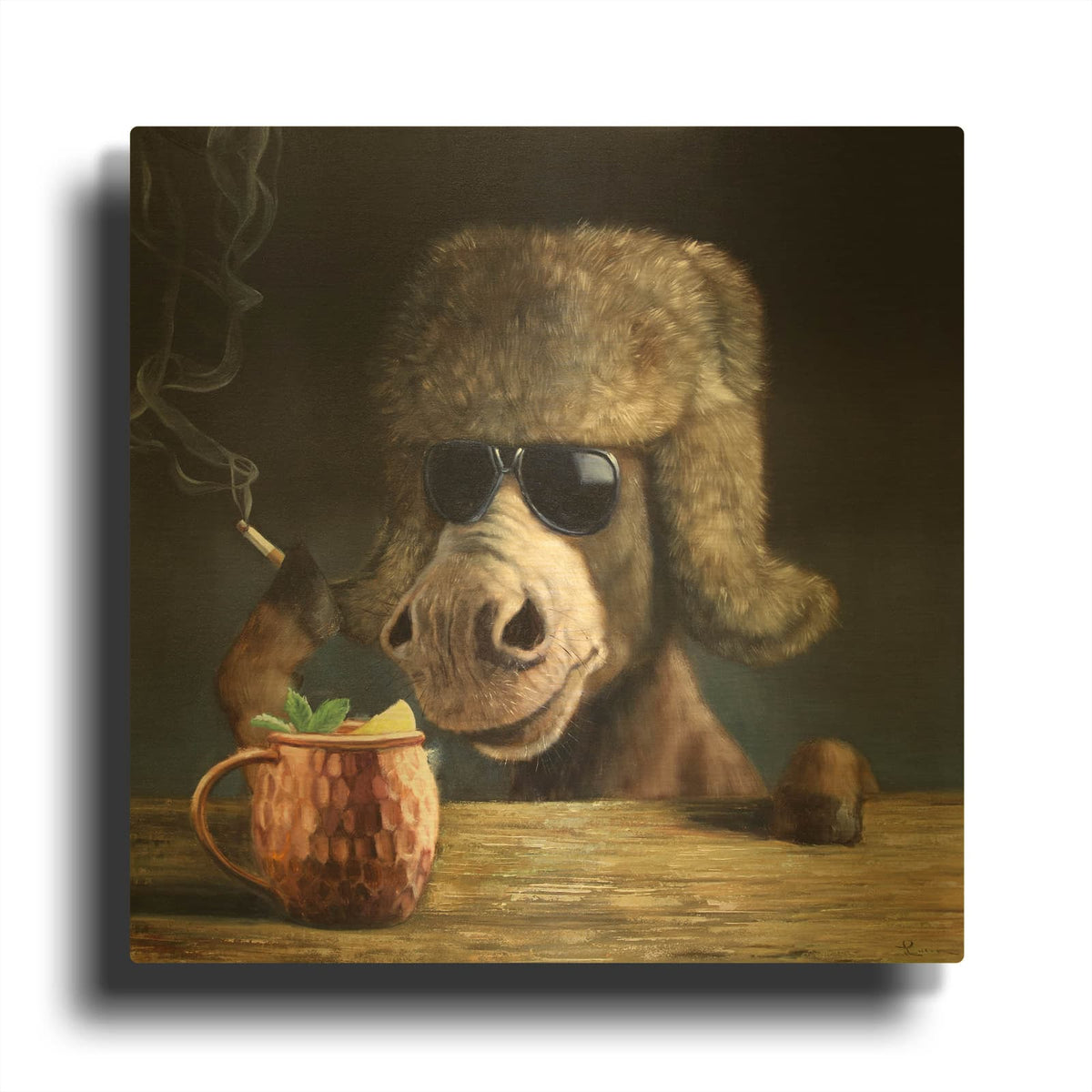 'Moscow Mule' By Lucia Heffernan Gold Metal Wall Art