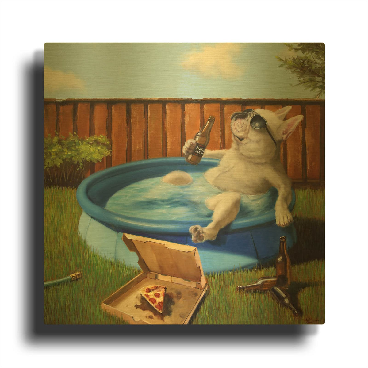 'When Human Is Away' By Lucia Heffernan Gold Metal Wall Art