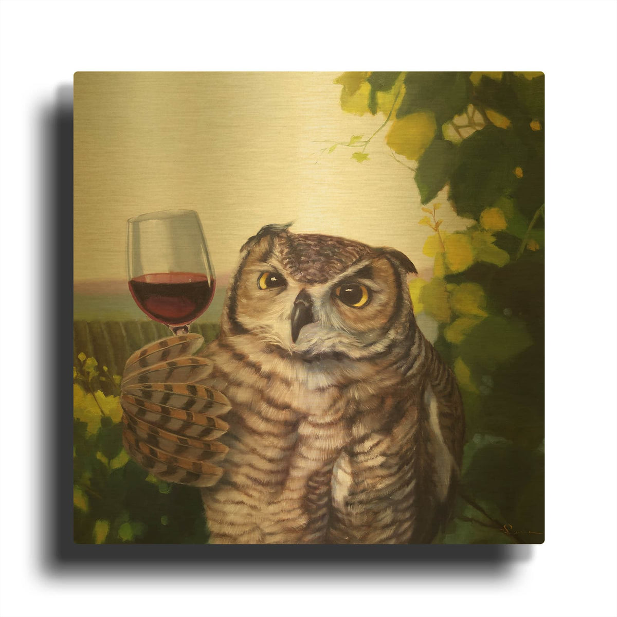'The Connoisseur' By Lucia Heffernan Gold Metal Wall Art