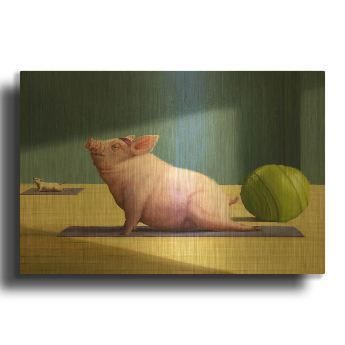 'Yoga With Friends' By Lucia Heffernan Gold Metal Wall Art