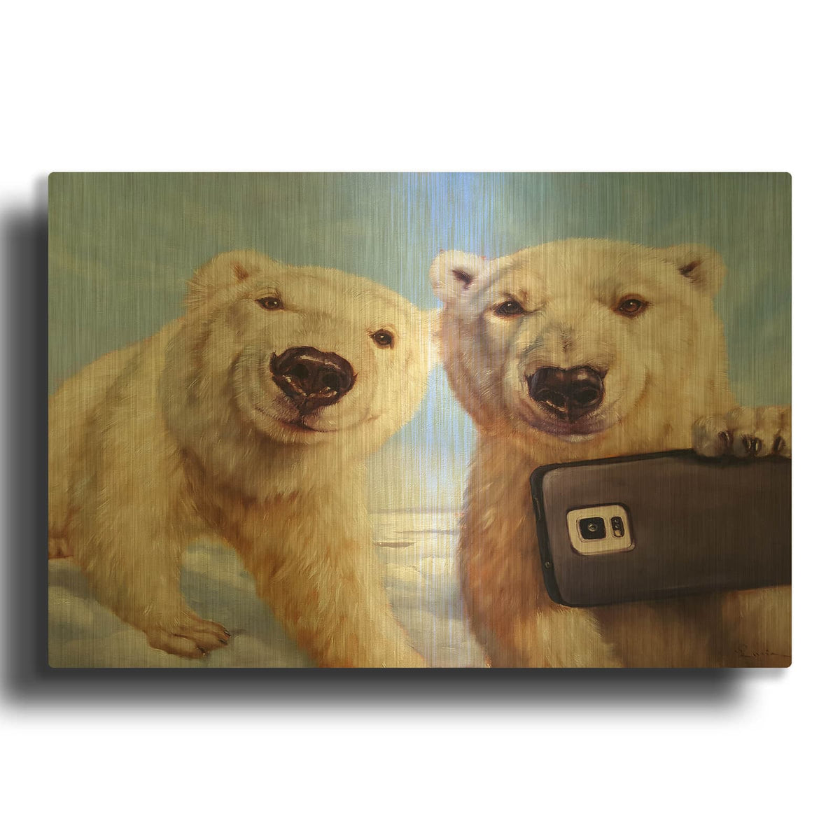 'Polargram' By Lucia Heffernan Gold Metal Wall Art