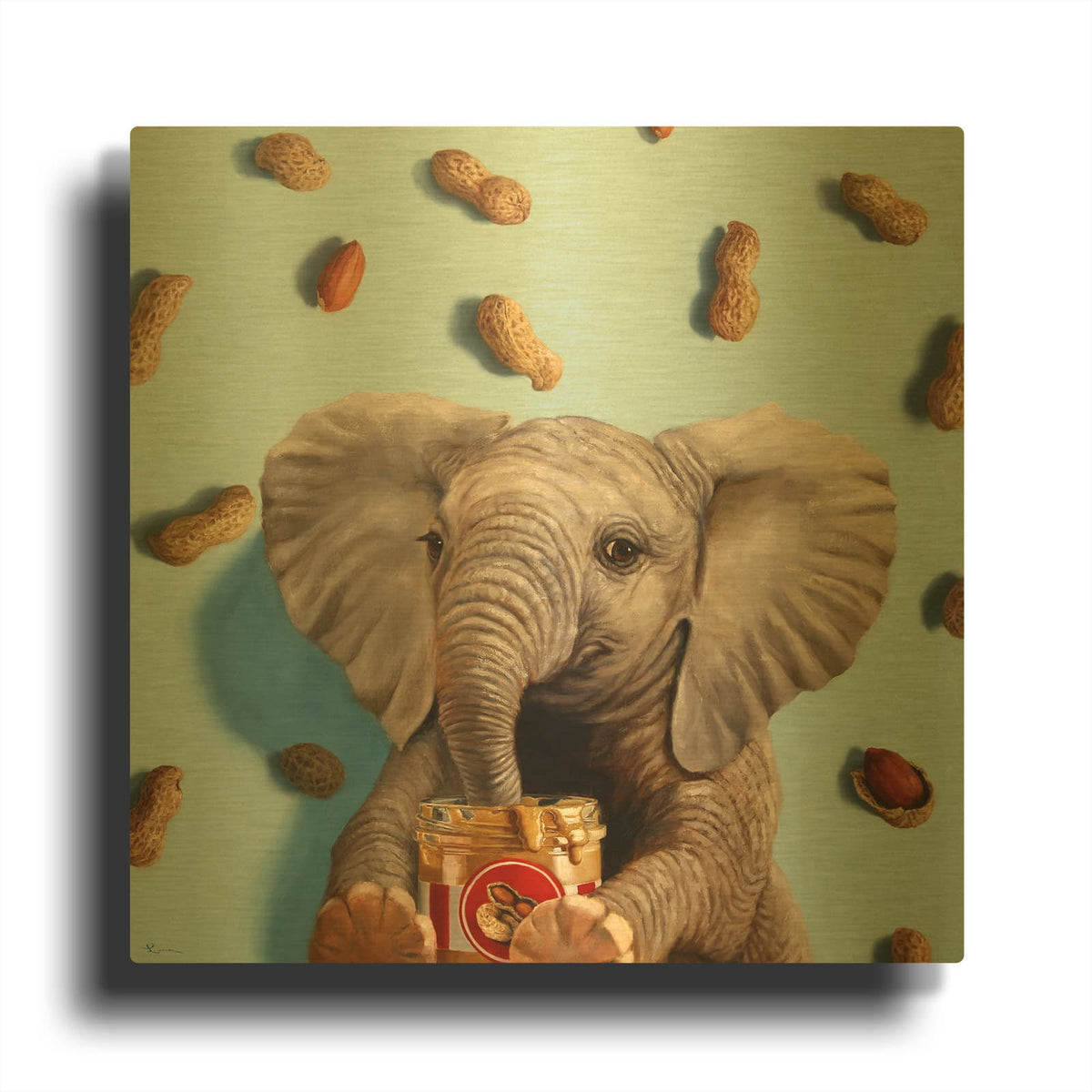 'Feeling Nutty' By Lucia Heffernan Gold Metal Wall Art