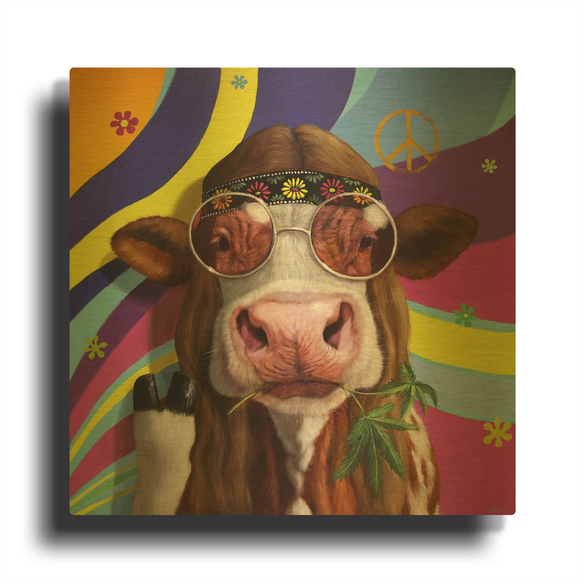 'Grass Fed' By Lucia Heffernan Gold Metal Wall Art