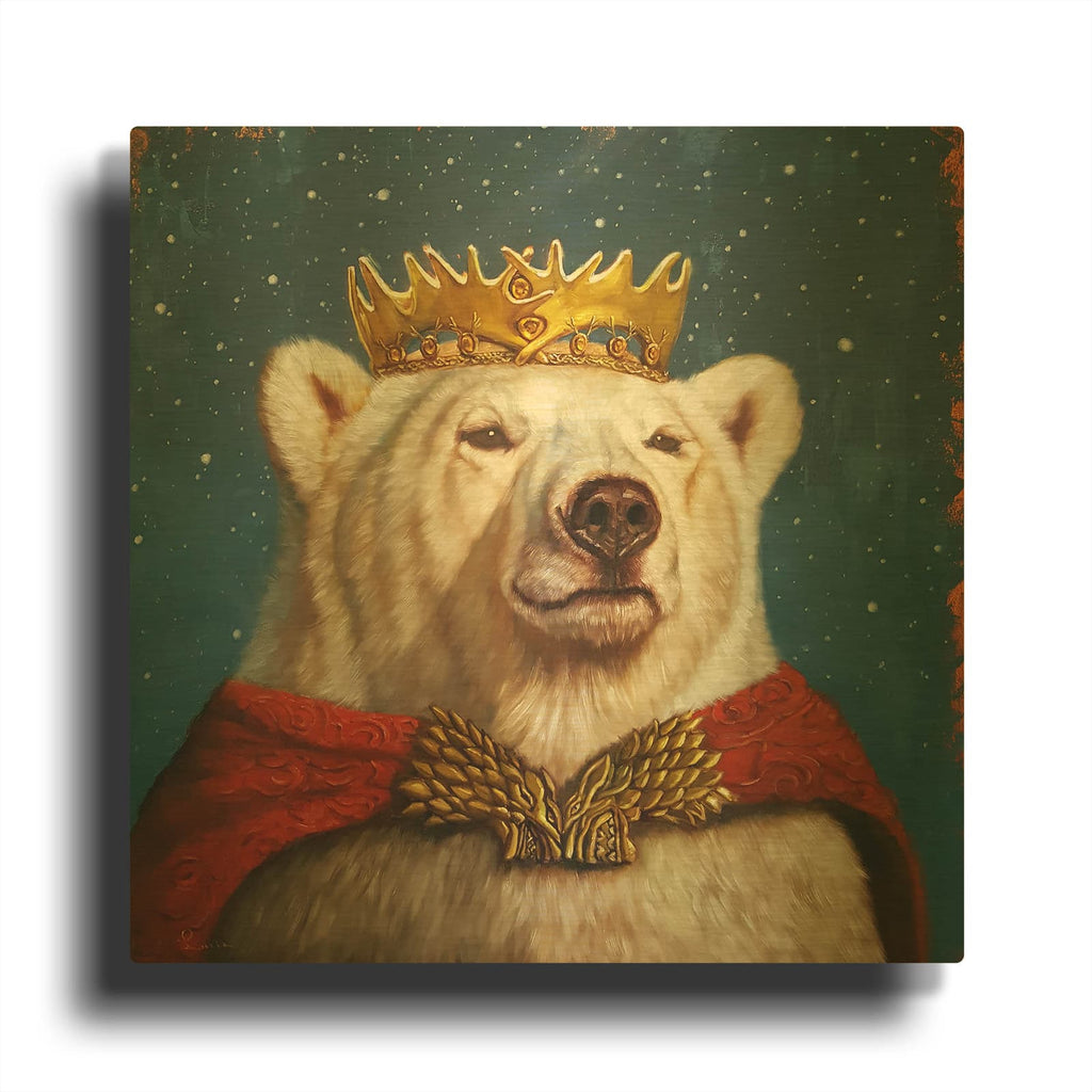 'Snow King' By Lucia Heffernan Gold Metal Wall Art