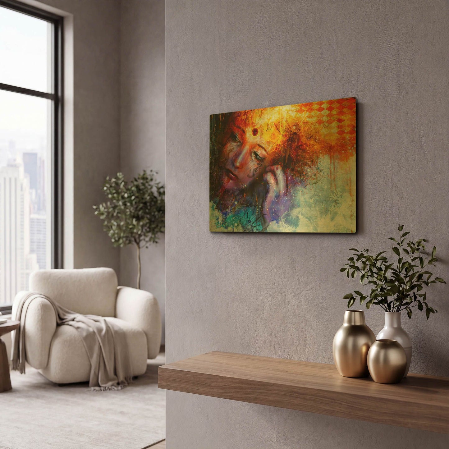 'Bipolar Front' By Mario Sanchez Nevado Gold Metal Wall Art