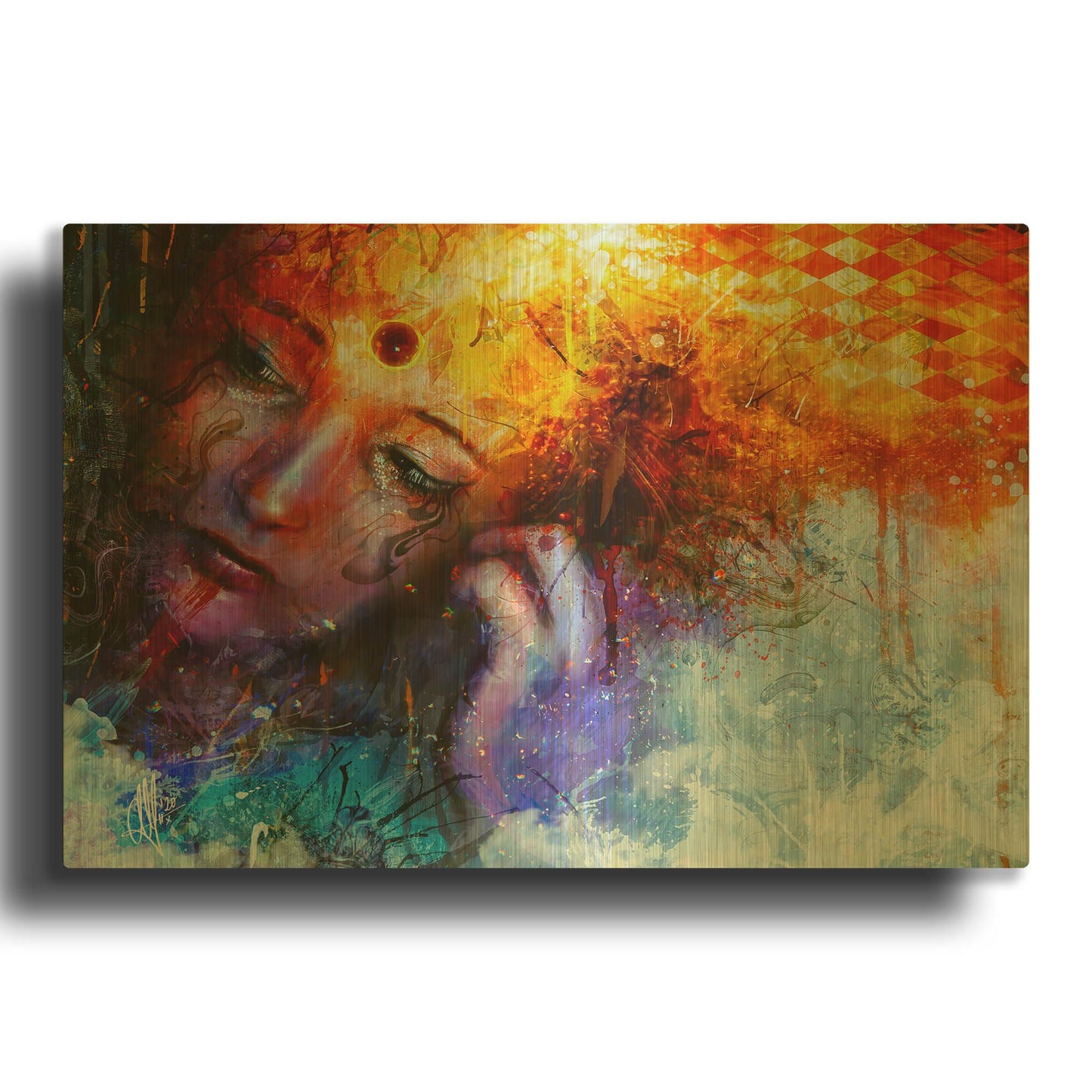 'Bipolar Front' By Mario Sanchez Nevado Gold Metal Wall Art