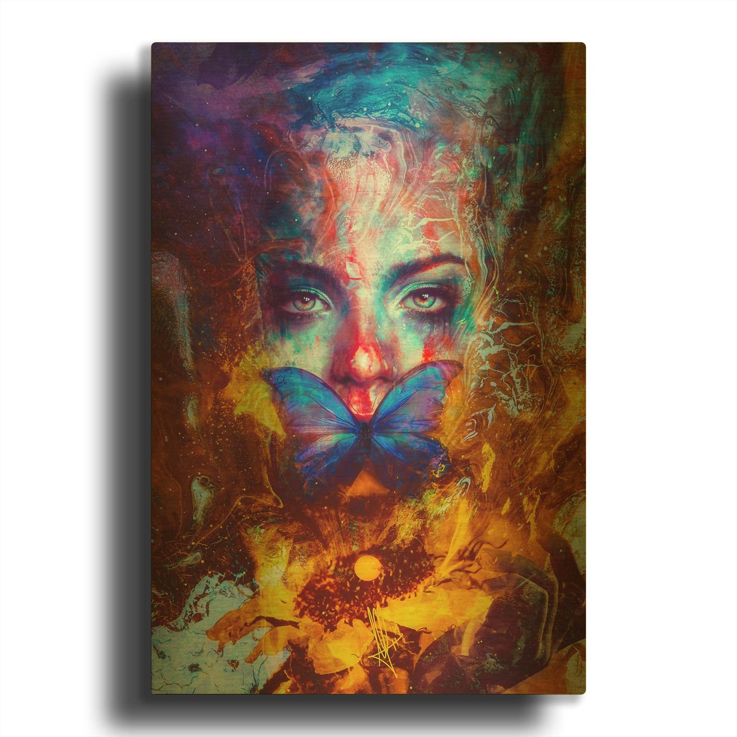 'Cyclolysis Metamorphica' By Mario Sanchez Nevado Gold Metal Wall Art