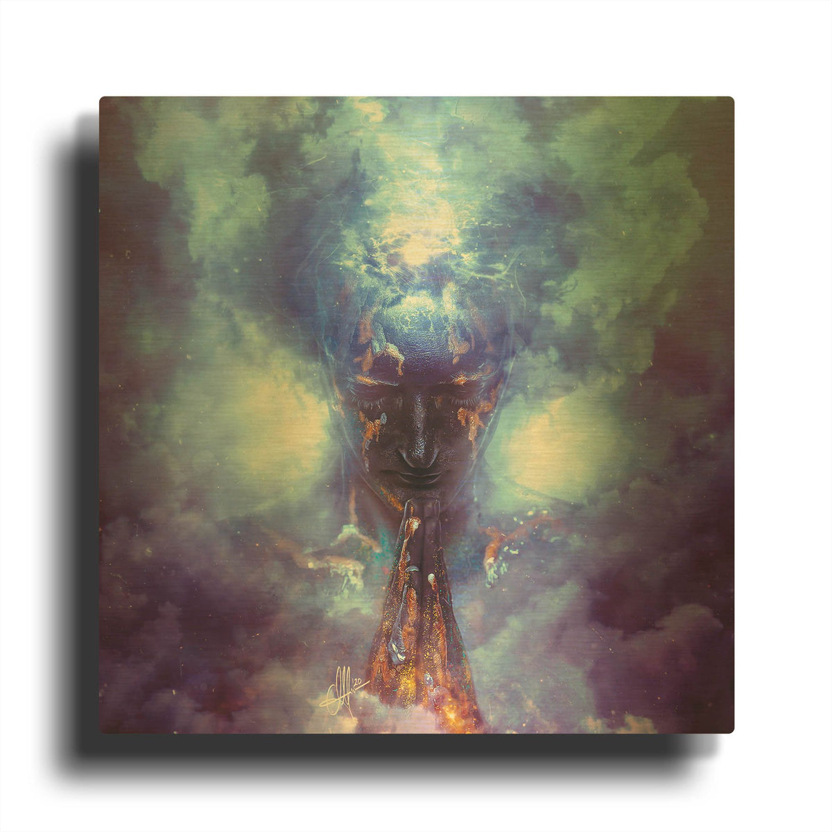 'Evaporate' By Mario Sanchez Nevado Gold Metal Wall Art