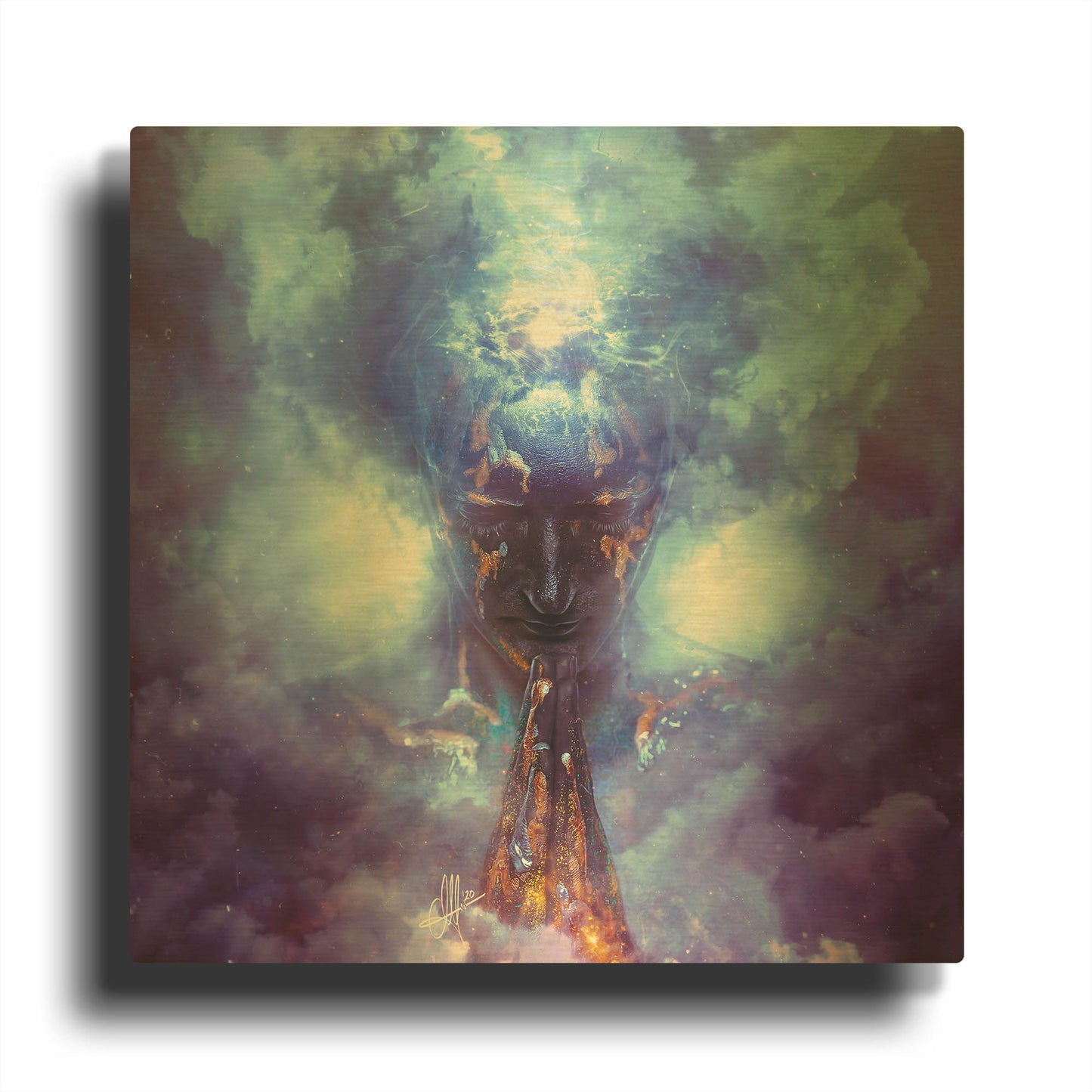 'Evaporate' By Mario Sanchez Nevado Gold Metal Wall Art