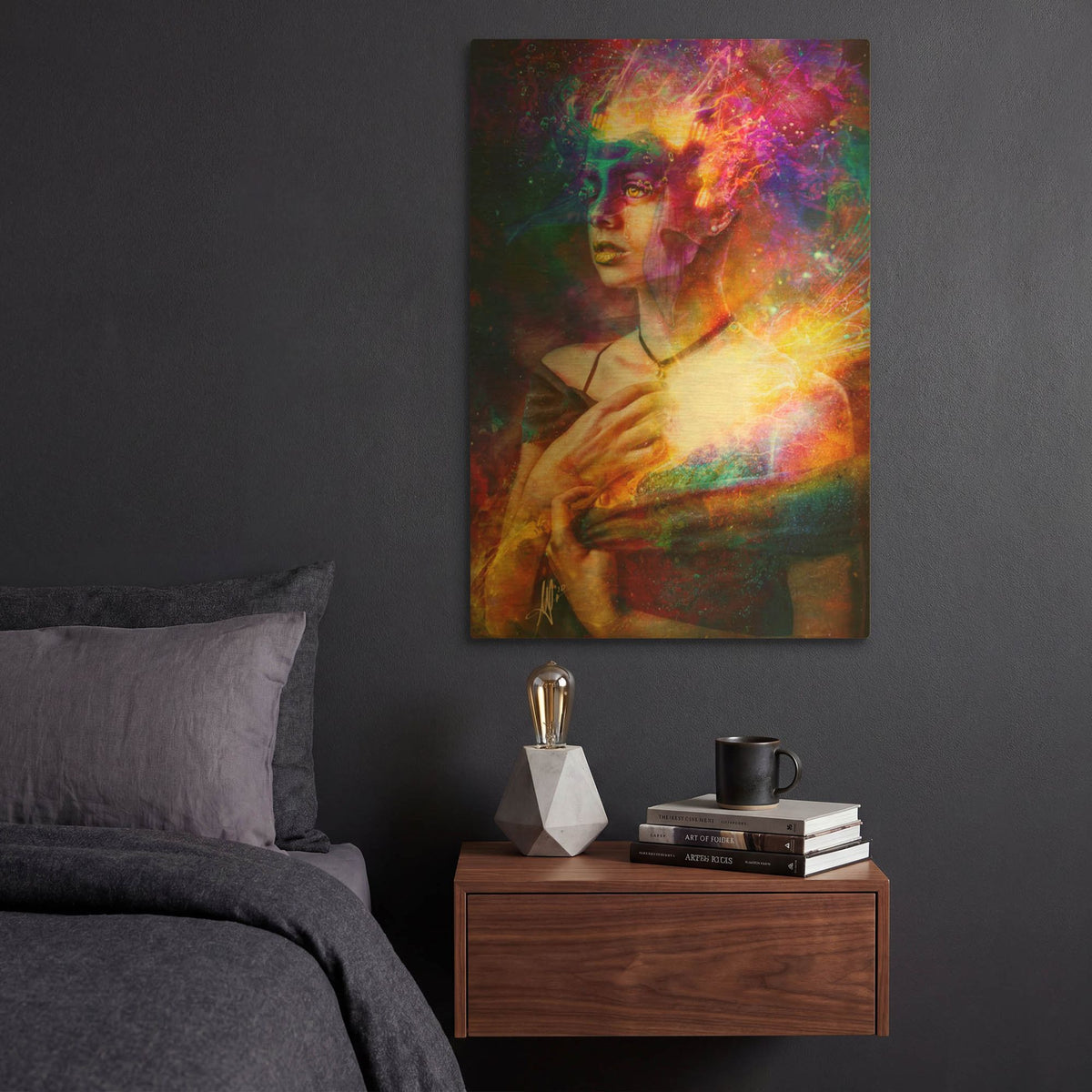 'Iridiscent Catharsis' By Mario Sanchez Nevado Gold Metal Wall Art