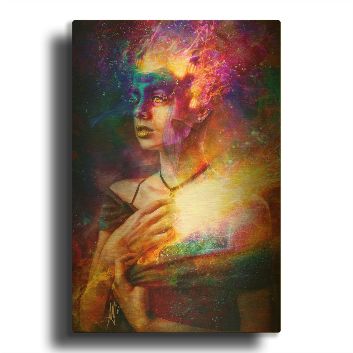 'Iridiscent Catharsis' By Mario Sanchez Nevado Gold Metal Wall Art