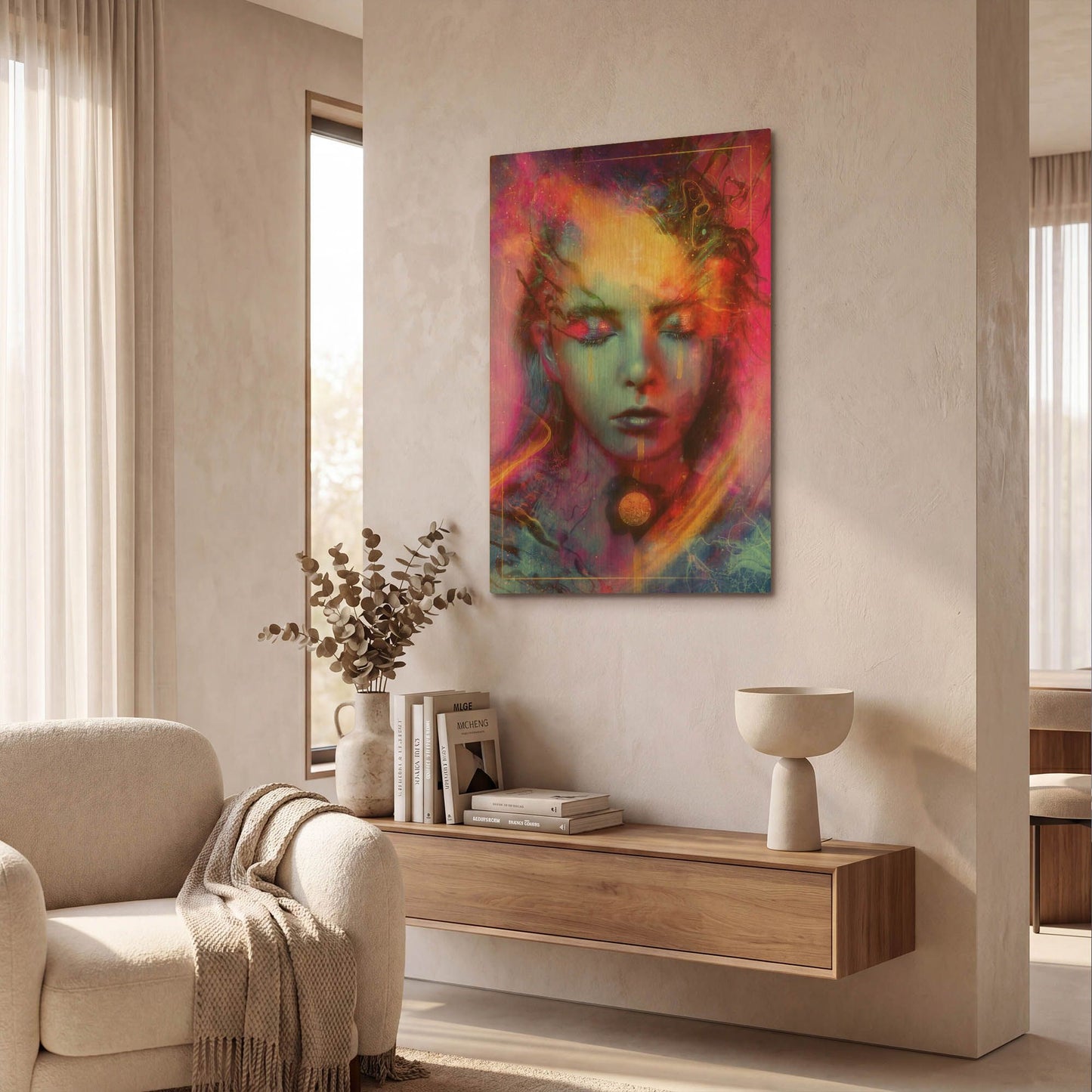 'Neptunian Metanoia' By Mario Sanchez Nevado Gold Metal Wall Art
