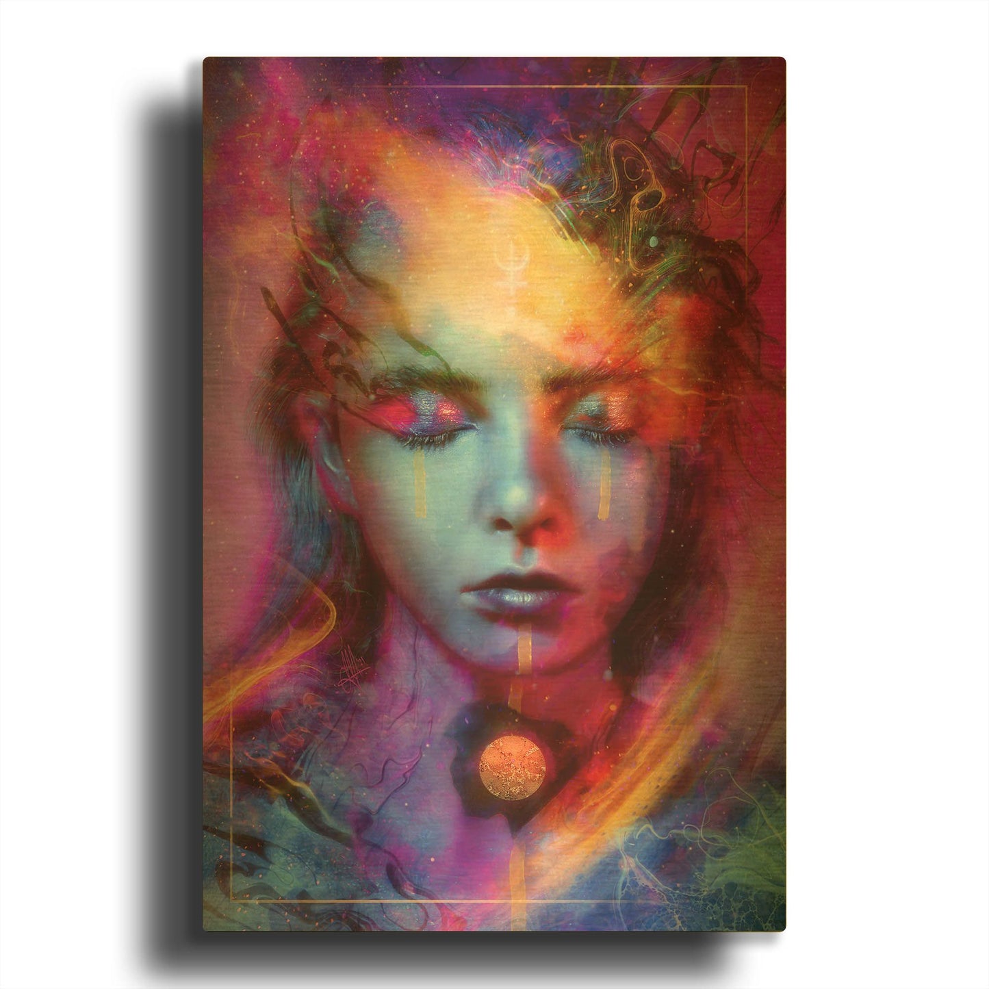 'Neptunian Metanoia' By Mario Sanchez Nevado Gold Metal Wall Art