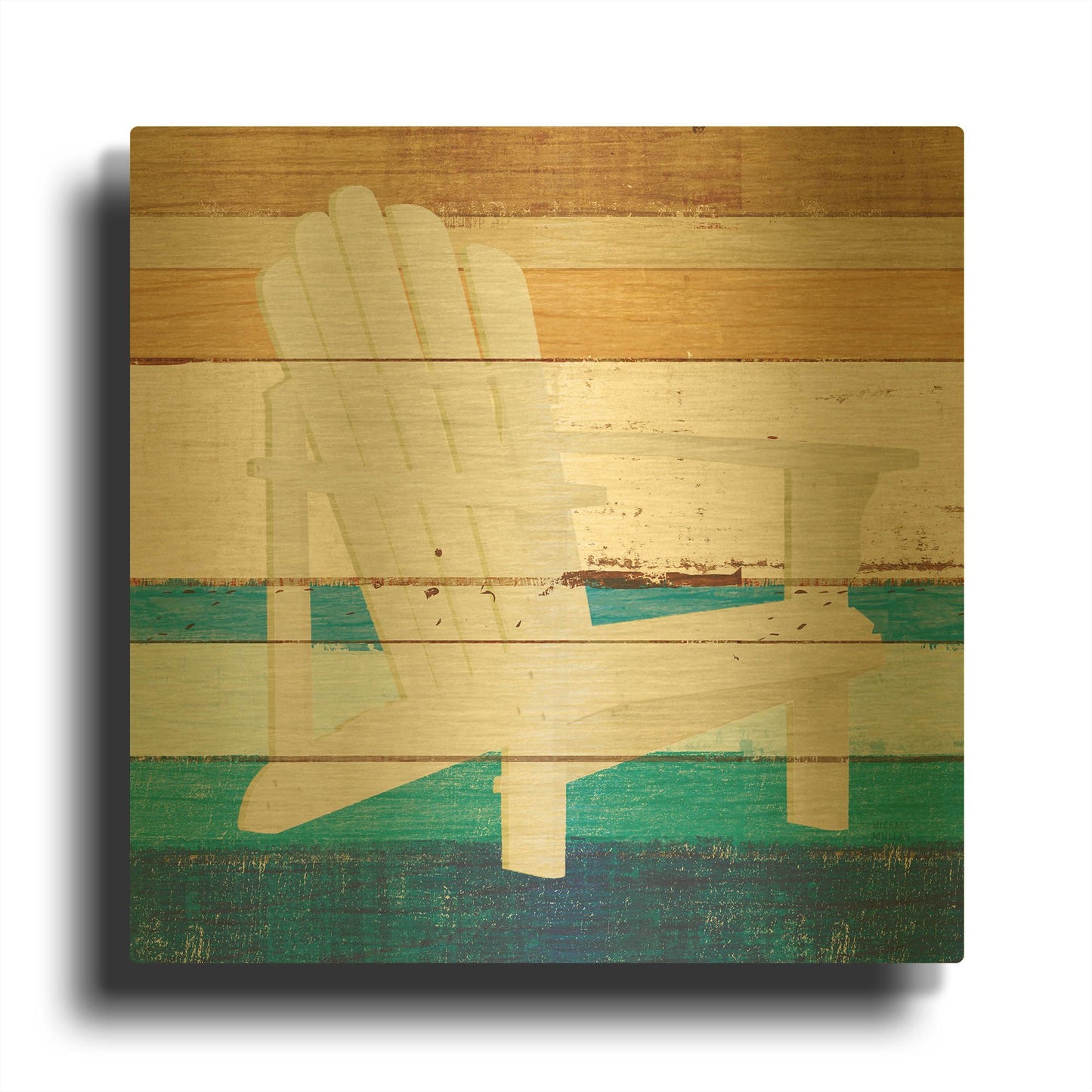 'Beachscape IV' By Michael Mullan Gold Metal Wall Art
