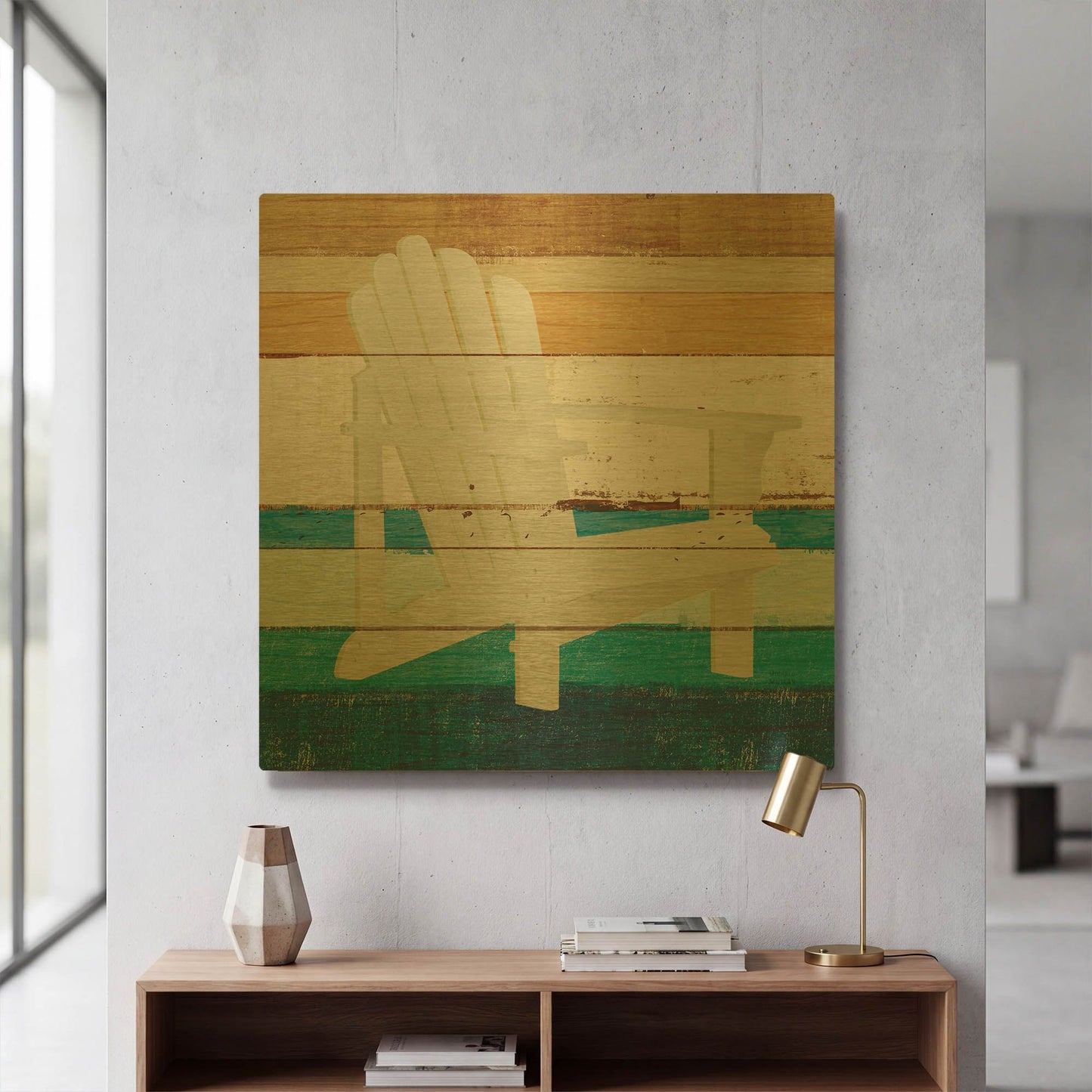 'Beachscape IV' By Michael Mullan Gold Metal Wall Art