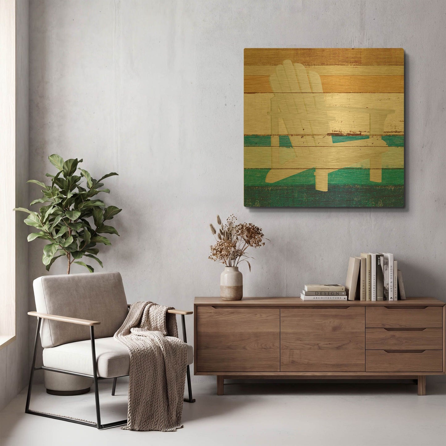 'Beachscape IV' By Michael Mullan Gold Metal Wall Art