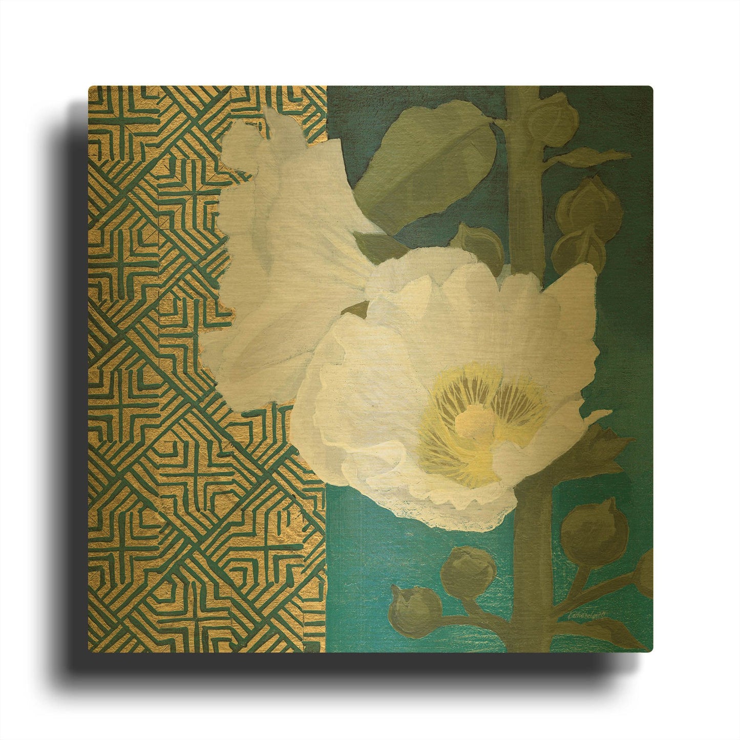 'Soft Evening III Indigo' By Kathrine Lovell Gold Metal Wall Art